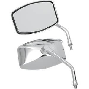 Mirror - "Big One"/Cruiser - Side View - Rectangle - M10 x 1.25 - Chrome - PairOpen Image Gallery